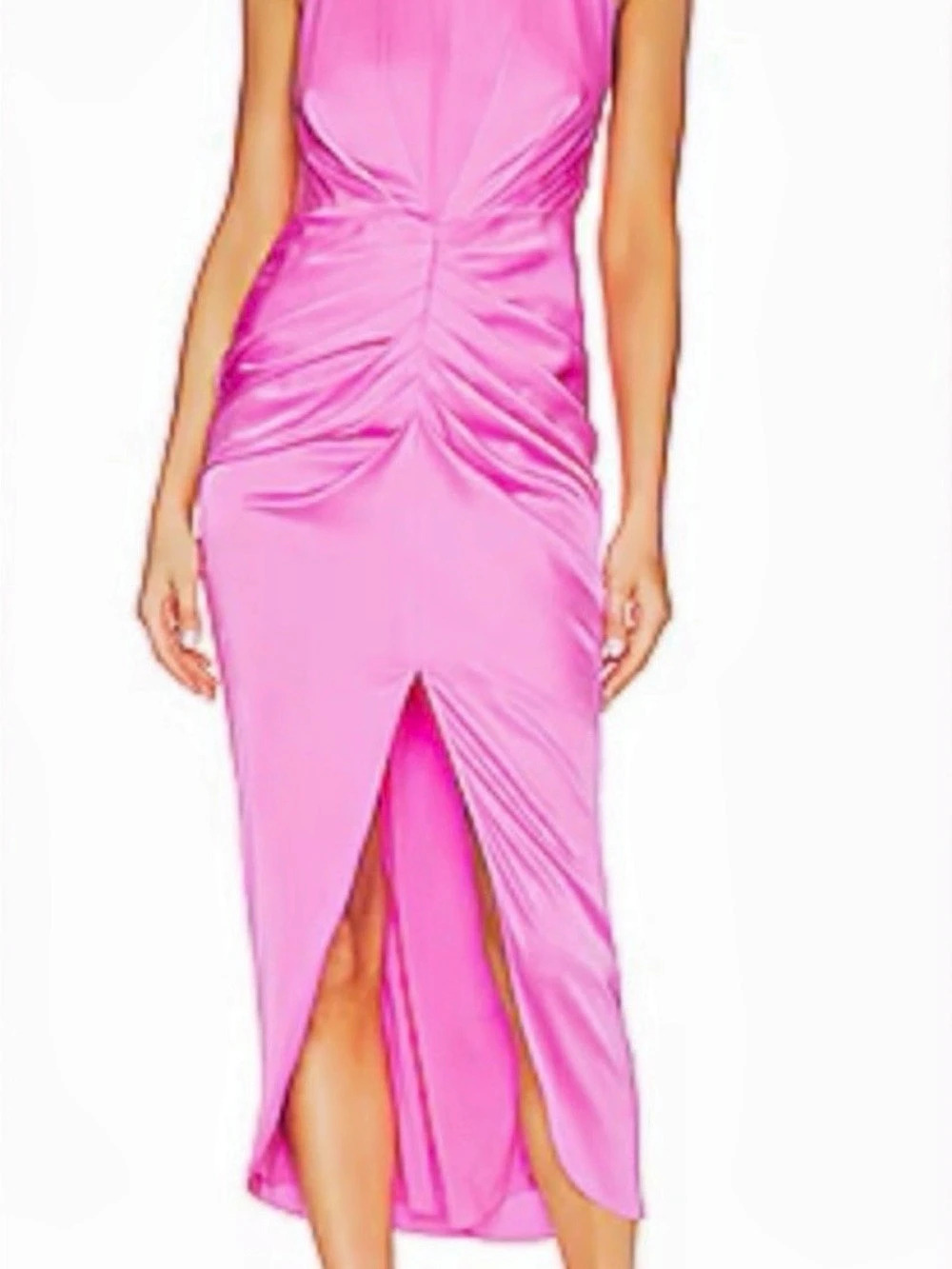 AIIFOS Ruched Maxi Dress in Pink Like New